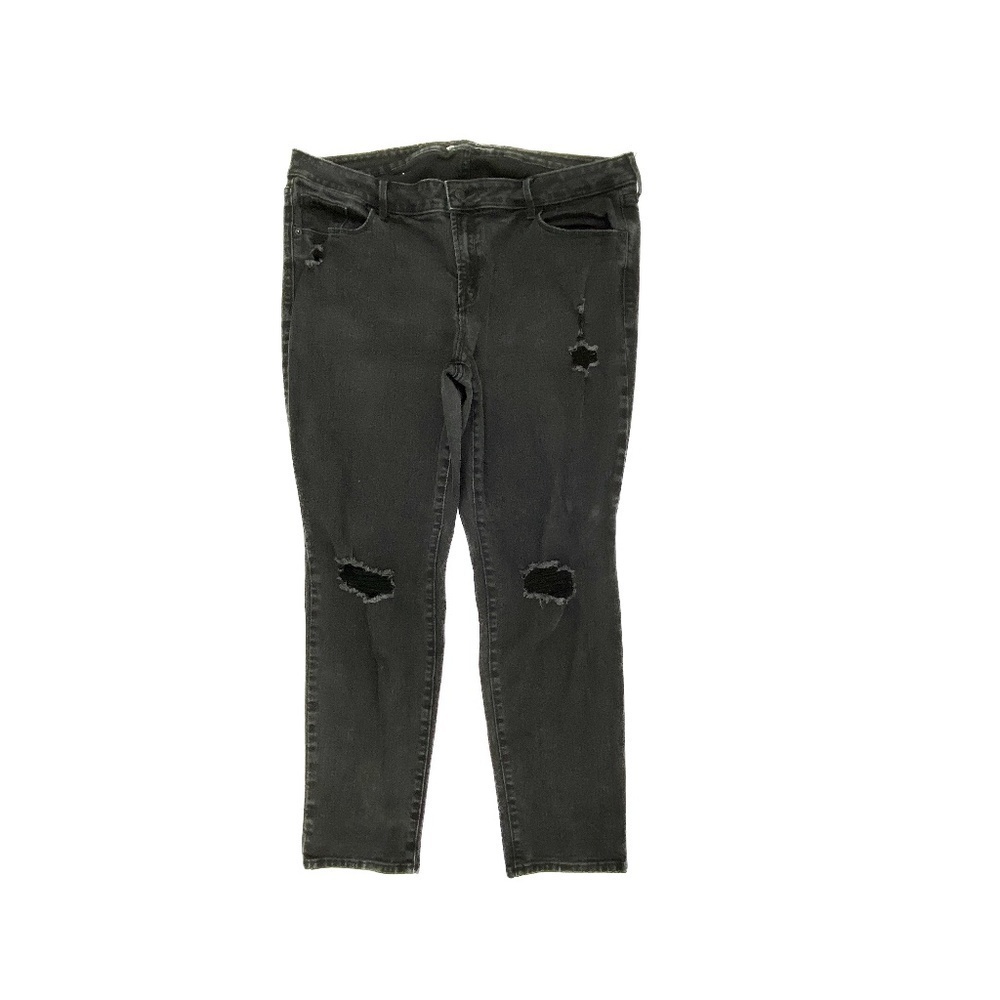 Old Navy Pop Icon Skinny Distressed Women's size 18 Black Denim‎ Jeans